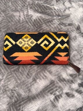 Pendleton Black, Yellow & Orange Aztec Zip Wallet